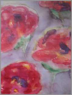 030 Store rosenknopper - Akvarel p� papir 41 x 29 cm - Alettes Maleri (akvarel og akryl)