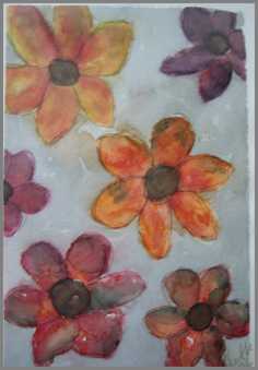 078 Nyudsprungne - Akvarel p� papir 17 x 26 cm - Alettes Maleri (akvarel og akryl)