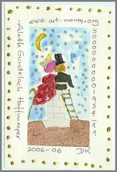 092 Art money 2006-006 - Akvarel p� papir 18 x 12 cm - Alettes Maleri (akvarel og akryl)