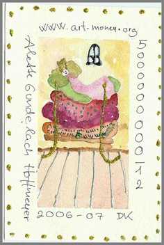 093 Art money 2006-007 - Akvarel p� papir 18 x 12 cm - Alettes Maleri (akvarel og akryl)