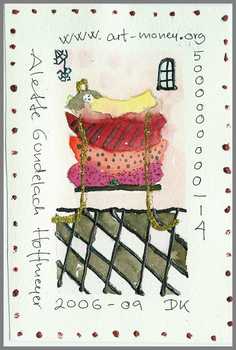 095 Art money 2006-009 - Akvarel p� papir 18 x 12 cm - Alettes Maleri (akvarel og akryl)