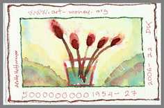 108 Art money 2006-022 - Akvarel p� papir 12 x 18 cm - Alettes Maleri (akvarel og akryl)
