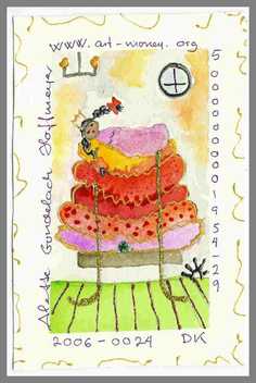 111 Art money 2006-024 - Akvarel p� papir 18 x 12 cm - Alettes Maleri (akvarel og akryl)