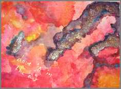 155 G og L 1 - Akvarel p� papir 18 x 20 cm - Alettes Maleri (akvarel og akryl)