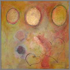 201 1-2-3 - Akryl p� l�rred 40 x 40 cm - Alettes Maleri (akvarel og akryl)