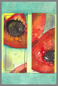 207 Art money 2008 - 03 - Akvarel p� papir 18 x 12 cm - Alettes Maleri (akvarel og akryl)