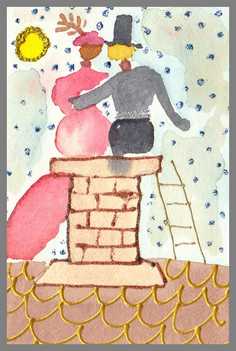 215 Art money 2008 - 10  - Akvarel p� papir 18 x 12 cm - Alettes Maleri (akvarel og akryl)