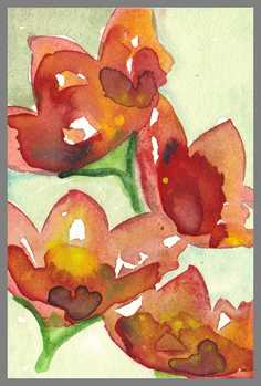 217 Art money 2008 - 15  - Akvarel p� papir 18 x 12 cm - Alettes Maleri (akvarel og akryl)