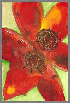 220 Art money 2008 - 12 - Akvarel p� papir 18 x 12 cm - Alettes Maleri (akvarel og akryl)