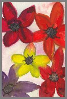 222 Art money 2008 - 17  - Akvarel p� papir 18 x 12 cm - Alettes Maleri (akvarel og akryl)