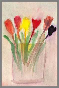 223 Art money 2008 - 18 - Akvarel p� papir 18 x 12 cm - Alettes Maleri (akvarel og akryl)