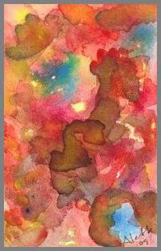 243 Student 1 - Akvarel p� papir 14 x 19 cm - Alettes Maleri (akvarel og akryl)